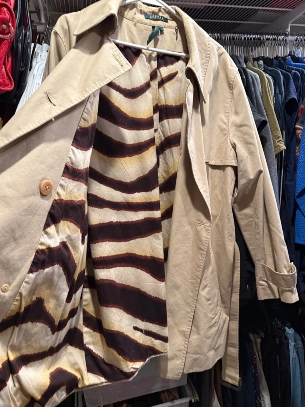 Ralph Lauren Beige Double-Breasted Trench Coat - Picture 3 of 11